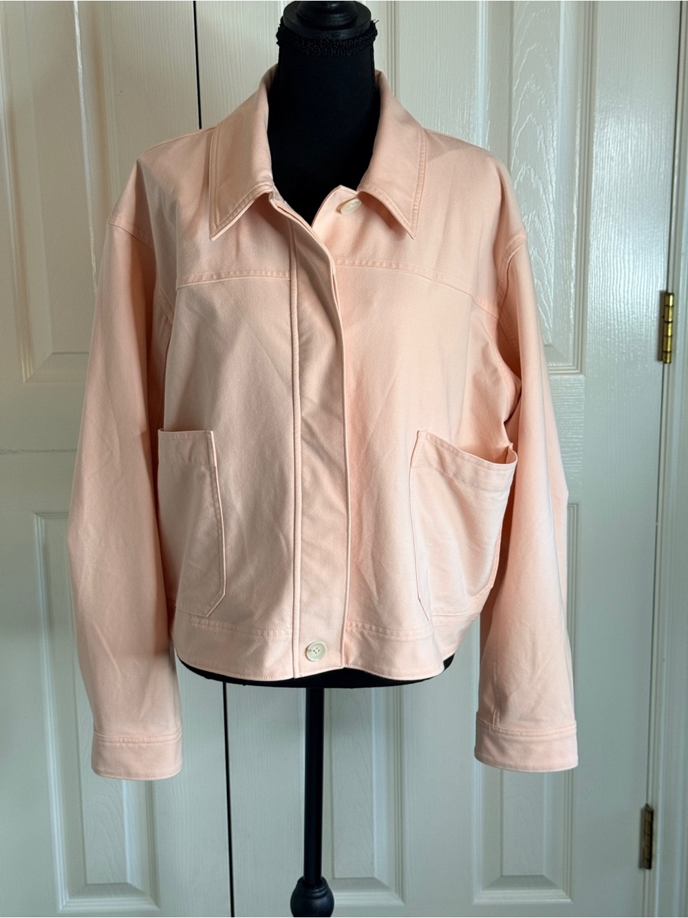 Athleta Pink Sand Skyline Chore Jacket Stretch Utility Shirt Jacket XL EUC